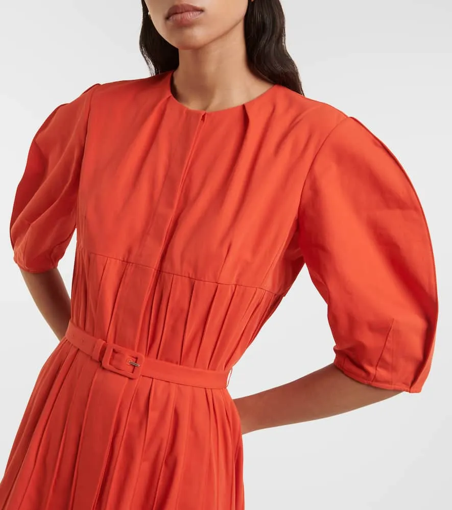 Gabriela Hearst Caden puff-sleeve cotton midi dress