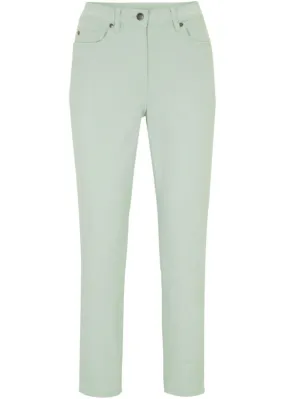 High-waisted trousers 7/8 Bpc Bonprix Collection, green