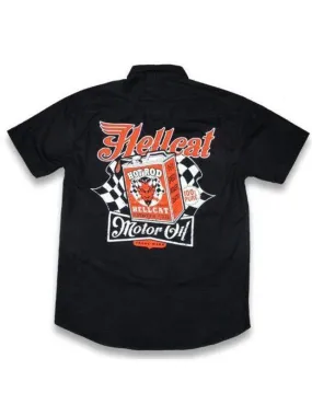 HOTROD HELLCAT BUTTON UP MOTOR OIL II
