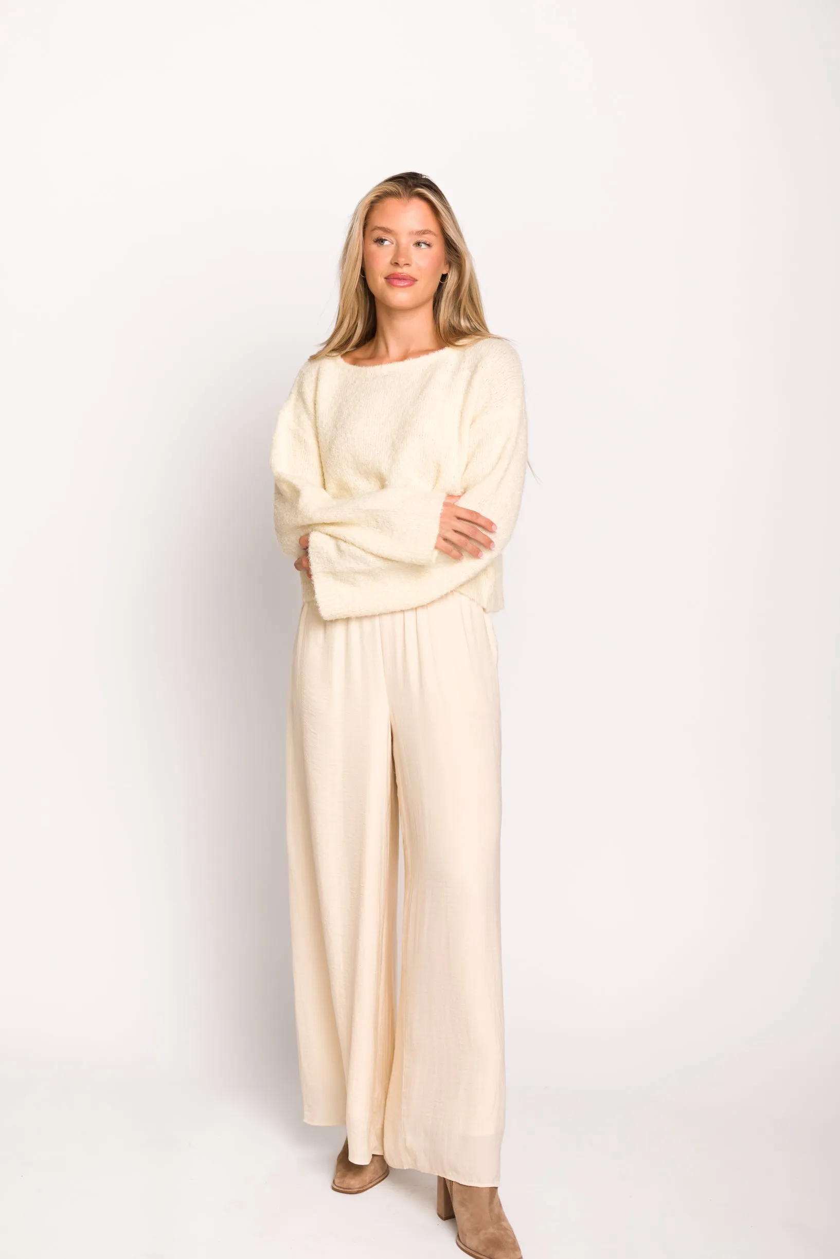 Lily Soft Knit Sweater in Cream