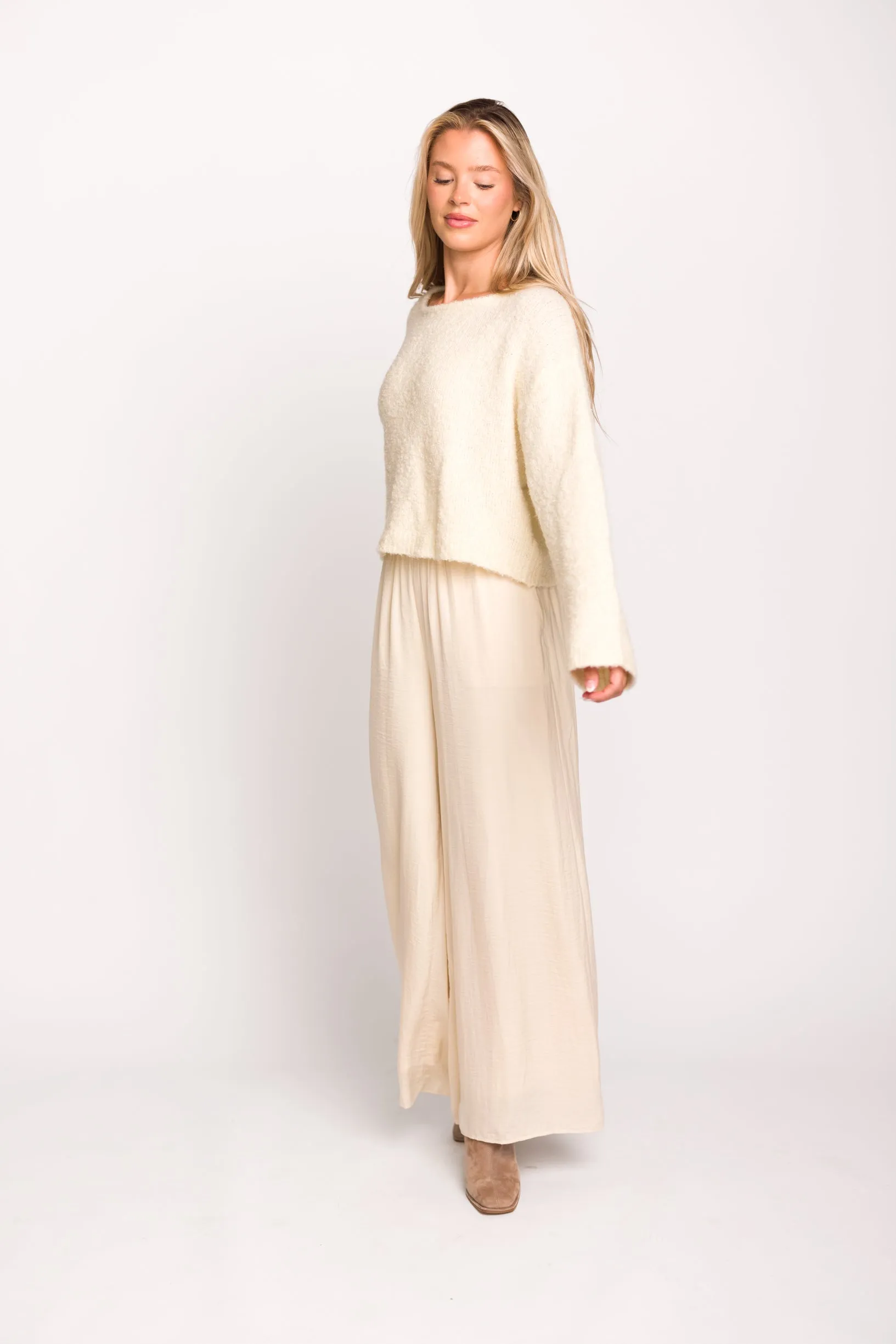 Lily Soft Knit Sweater in Cream