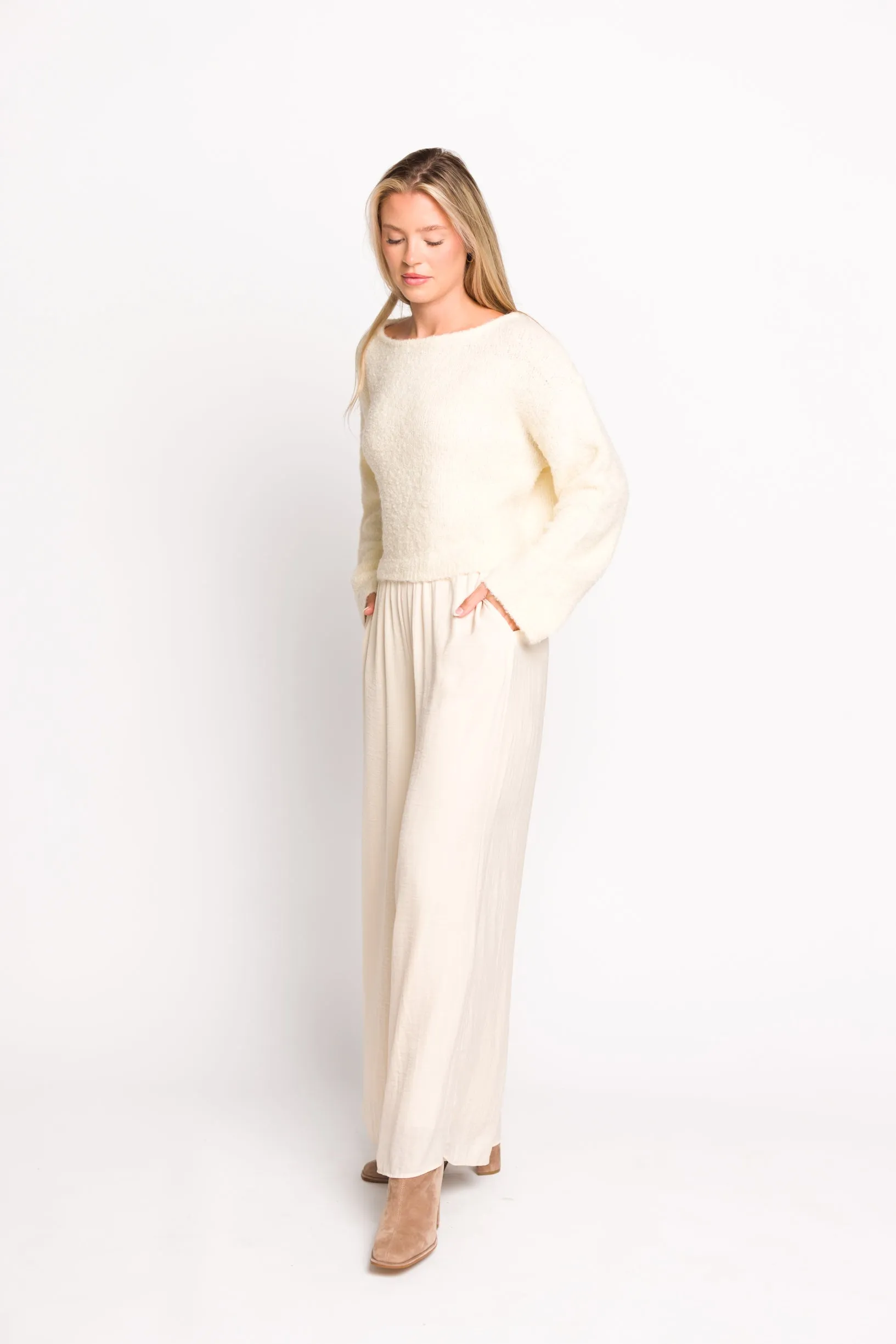Lily Soft Knit Sweater in Cream
