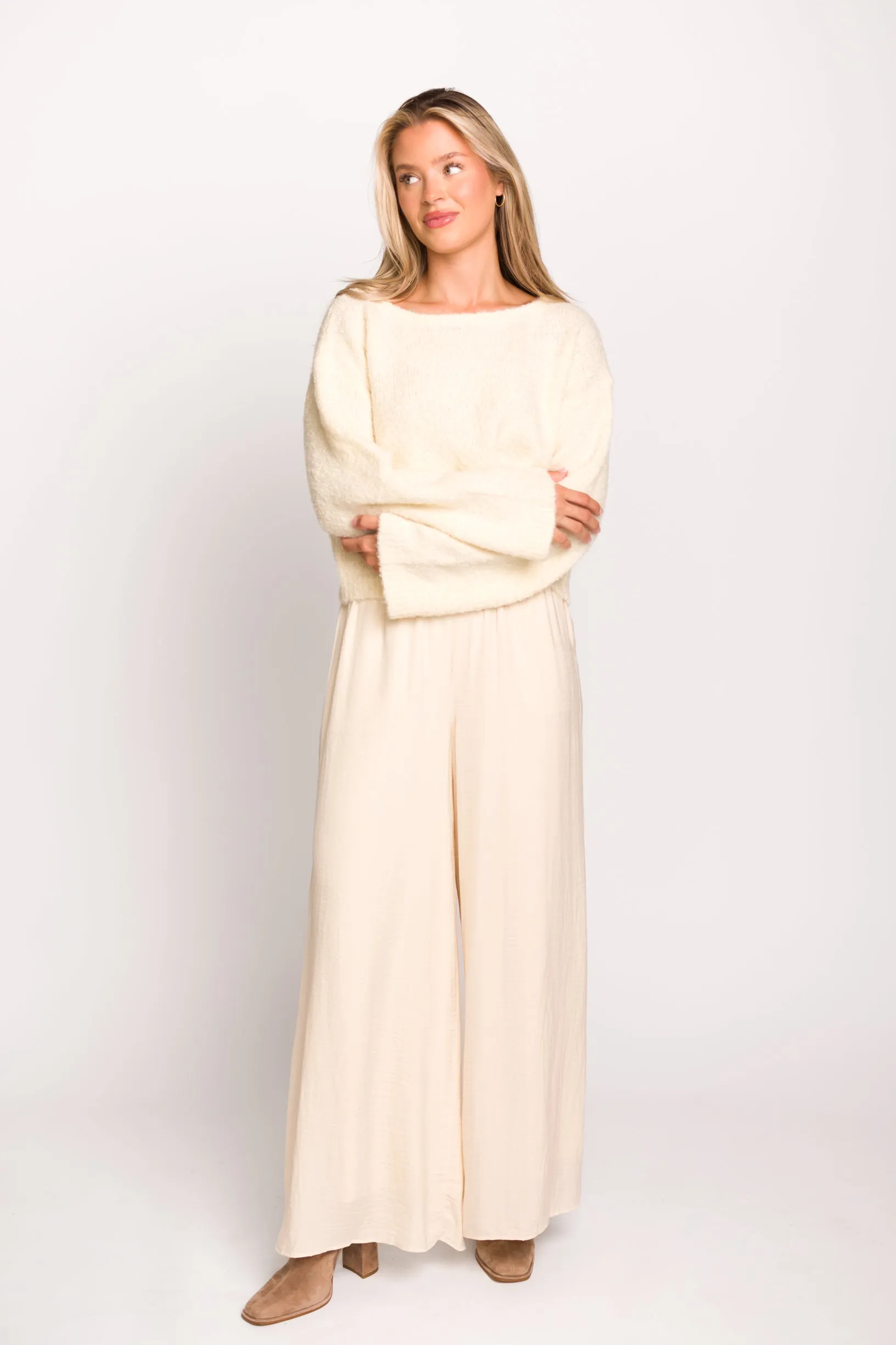 Lily Soft Knit Sweater in Cream