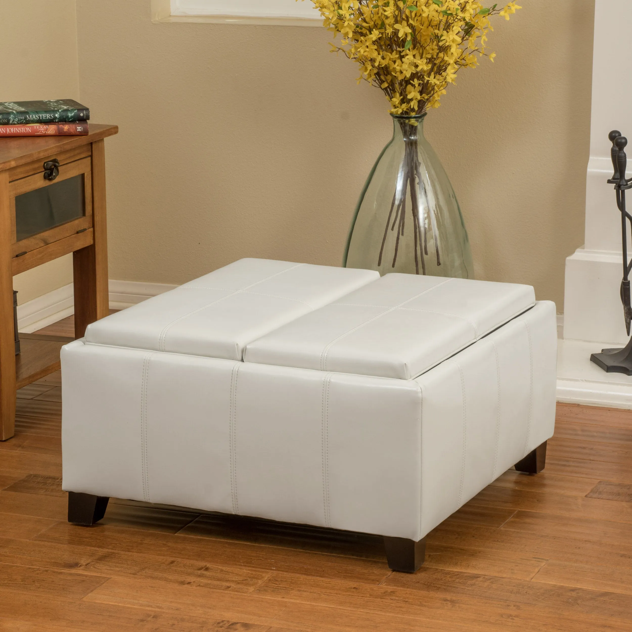 Mansfield Contemporary Tray Top Storage Ottoman