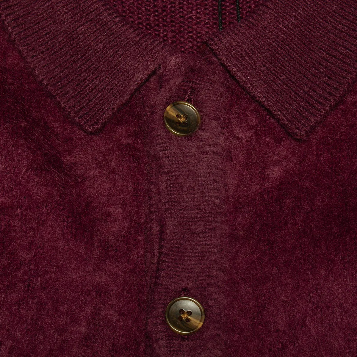 Mohair Button-Up Knitted Shirt