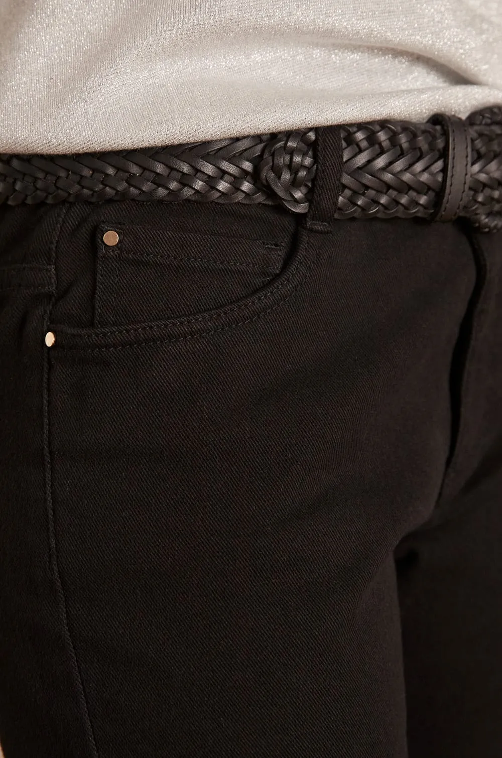 PATIENCE BLACK STRAIGHT-LEG JEANS