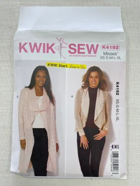 SALE 2016 Kwik Sew 4192 Sewing Pattern - Knit Cardigans FACTORY FOLDED