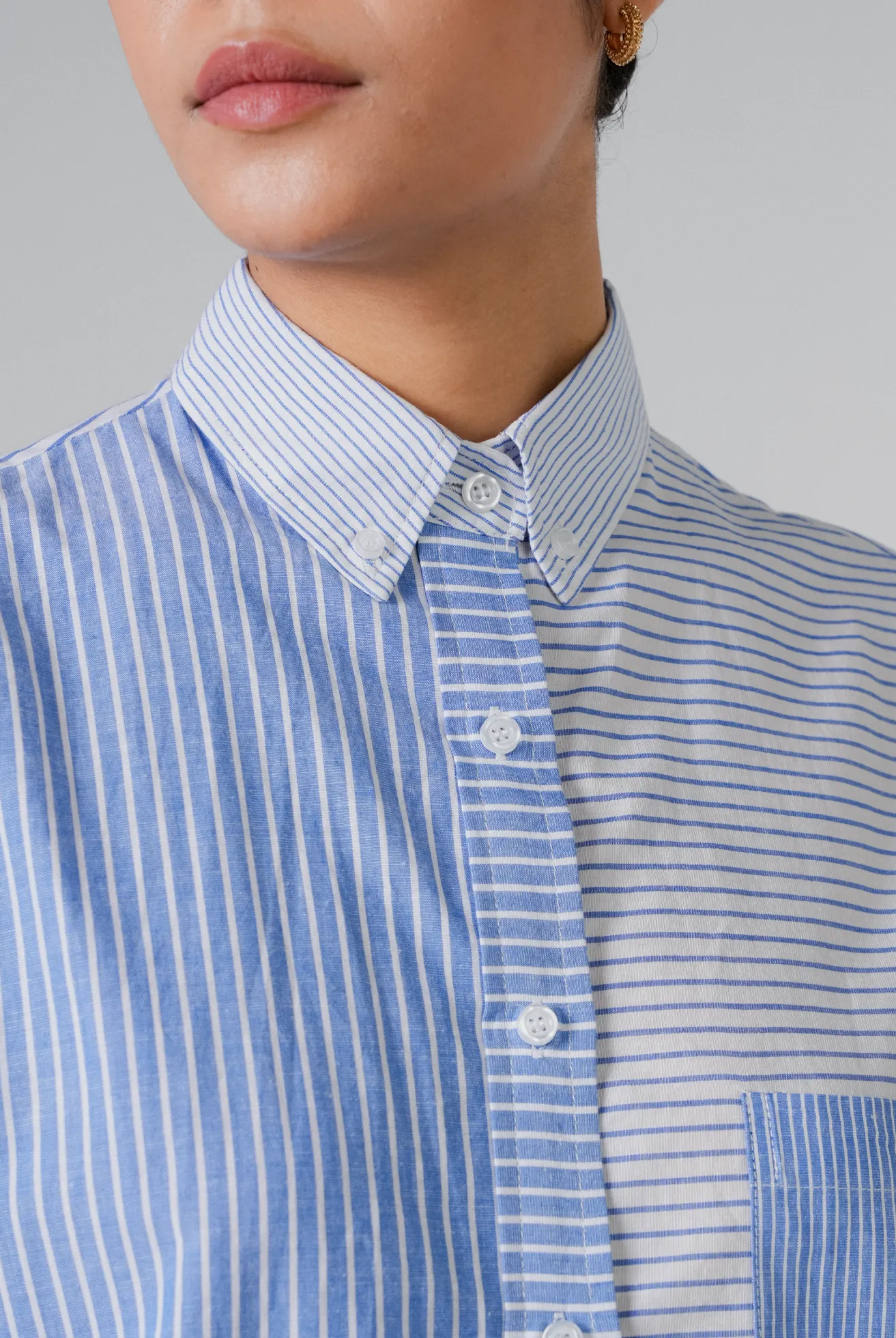The Striped Mom Shirt in Santorini