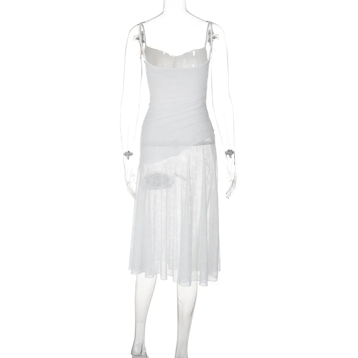 YESMYTOOL  -  Aisling See-Through Lace Midi Dress